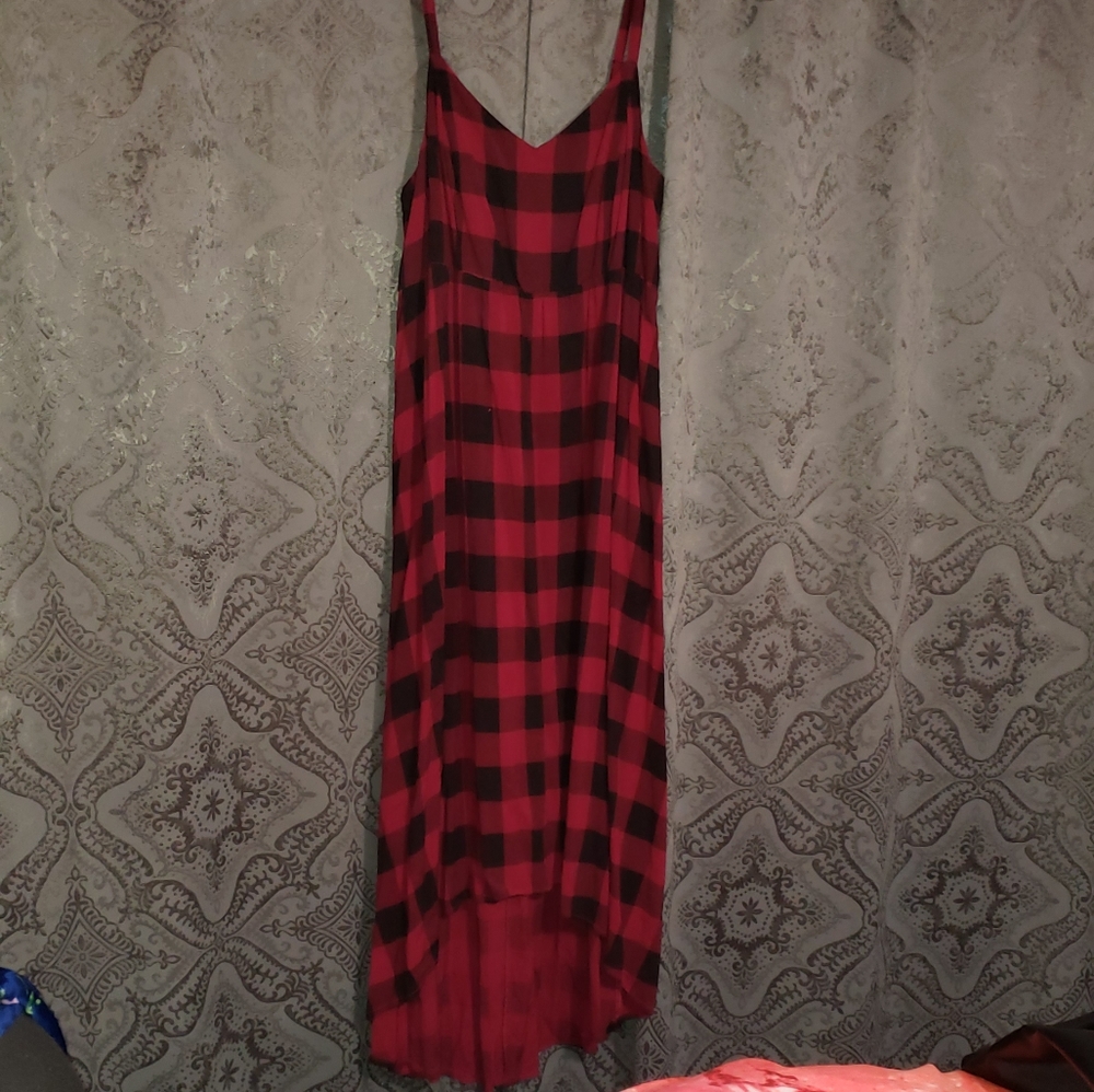 High low plaid dress